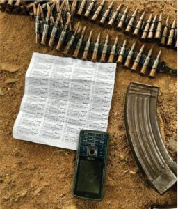 Ammunition recovered by troops of 1 Division Nigerian Army from terrorist in Kaduna.