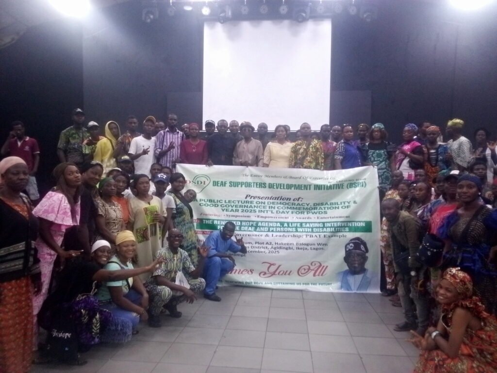 Some members of DSDI at a Lecture in commemoration of 2025 International Day for PWDs on Thursday in Lagos.