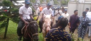 Horse Riders on display at the Bagauda Kaltho Press Centre, Lagos State Secretariat, Alausa