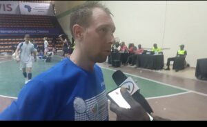 Israeli Misha Zilberman at the 9th Lagos International Badminton Classics at the Indoor Sports Hall of the National Institute of Sports (NIS), National Stadium Surulere
