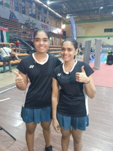 The Panda Sisters at the ongoing 9th Lagos International Badminton Classics at the Indoor Sports Hall of National Institute of Sports (NIS) National Stadium Surulere Lagos