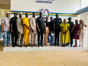 Members of Oyo State Media Corps on Ending Sexual and Gender-Based Volence (ESGBV) in a group photograph with the Oyo State Commissioner of Police, Mr Abimbola Olugbenga during their courtesy visit on Monday inIbadan 